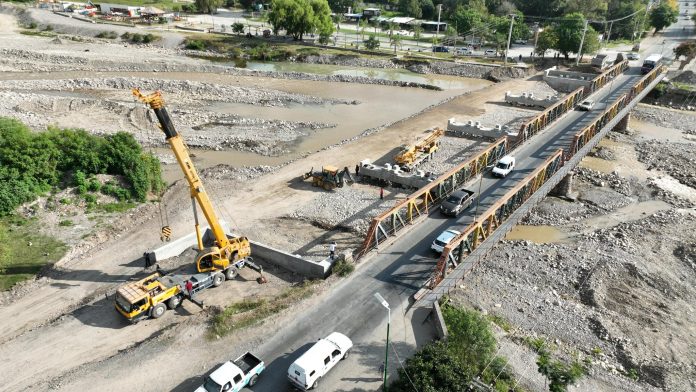 Un paso clave en el avance de las obras del puente del río Vaqueros